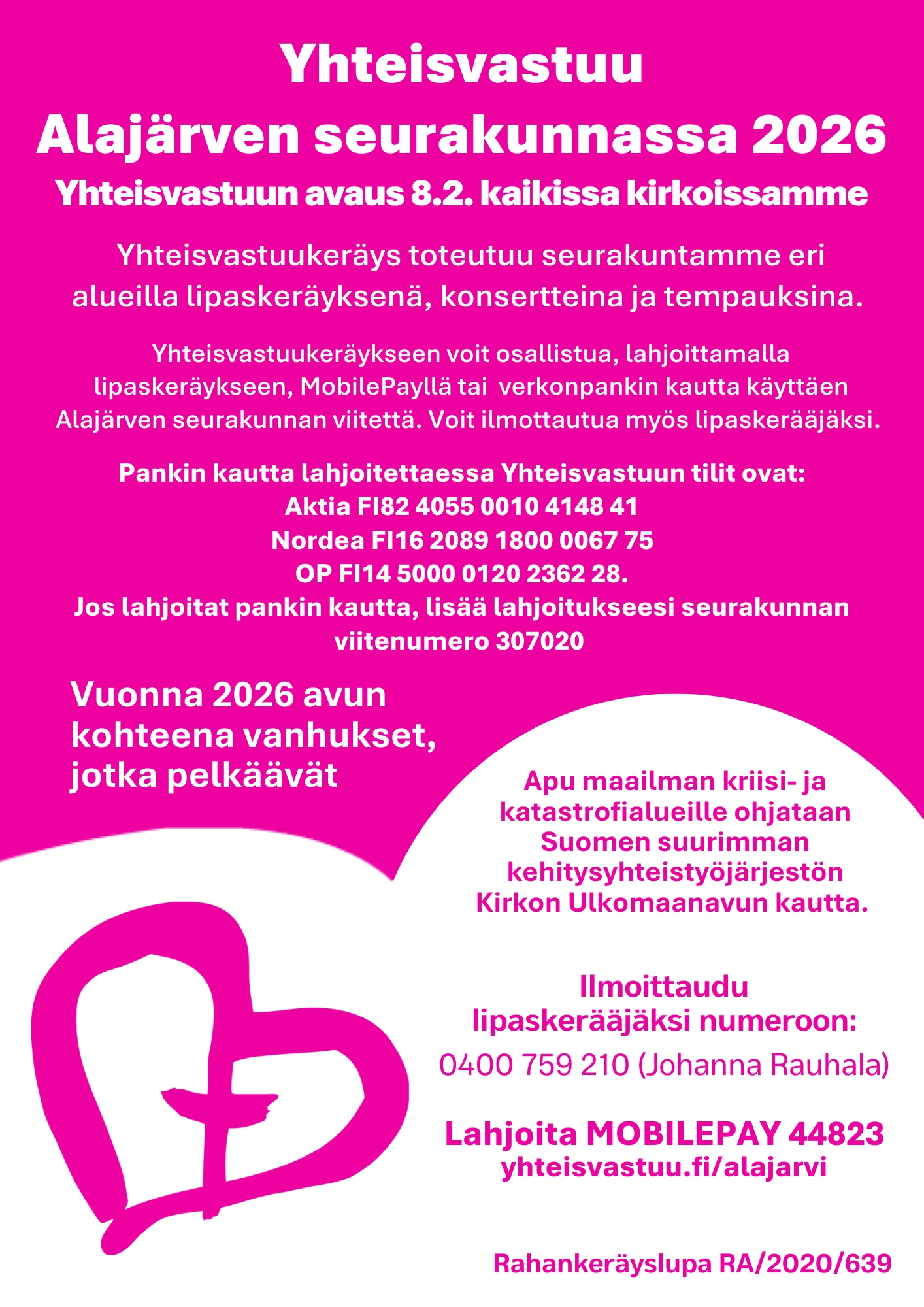 Yhteisvastuu Alajärven seurakunnassa 2026.